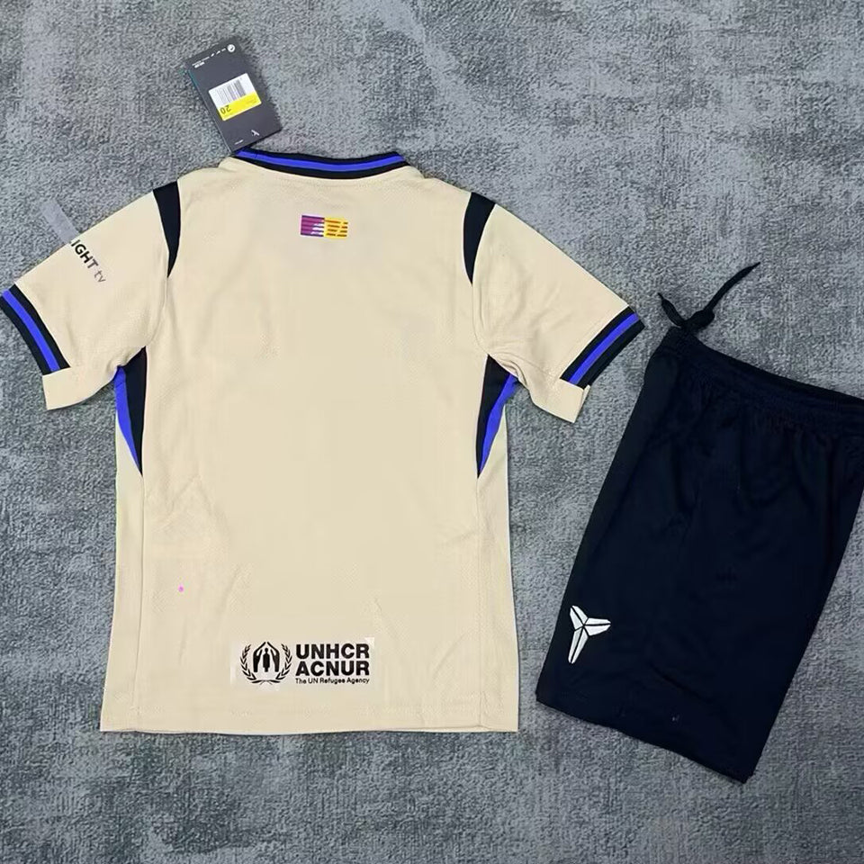 2025/26 Barcelona Away Short Sleeve Kids Jersey