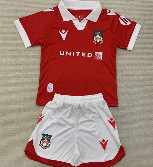2024/25 Wrexham Home Short Sleeve Kids Jersey