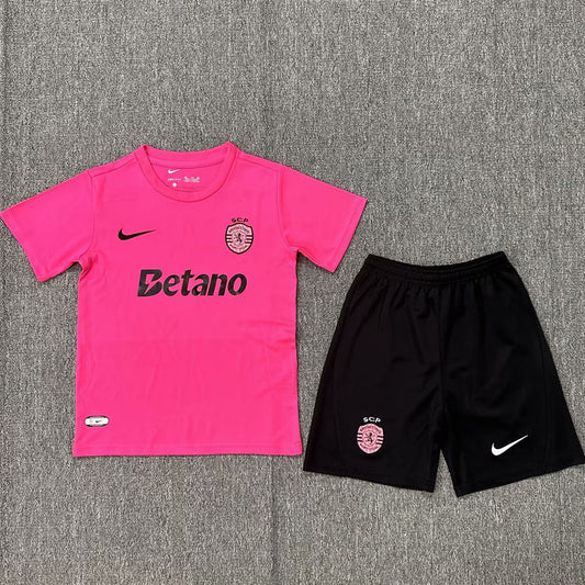 2024/25 Sporting CP Lisbon Pink Special Short-Sleeved Jersey for Kids