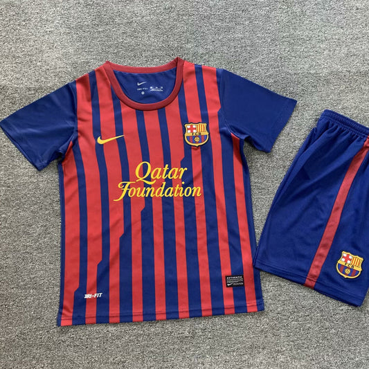 2011/12 Barcelona Home Short Sleeve Retro Kids Jersey