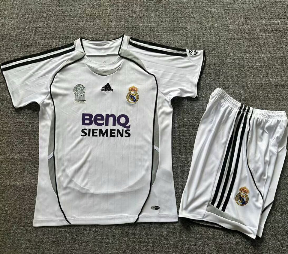 2006/07 Real Madrid Home Short Sleeve Retro Kids Jersey