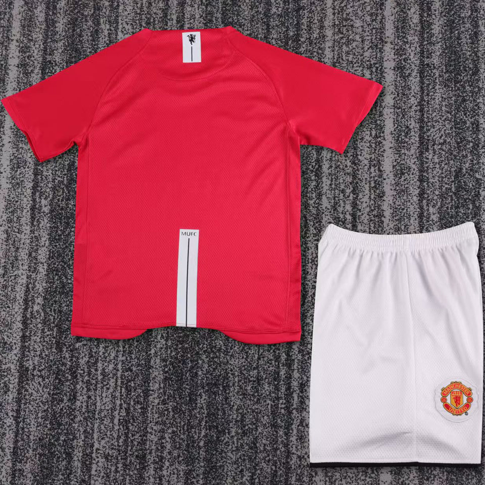 2007/08 Manchester United Home Short Sleeve Retro Kids Jersey