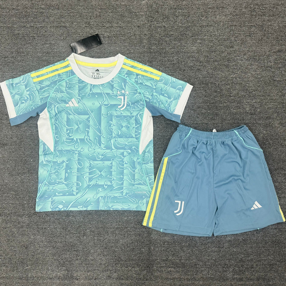 2025/26 Juventus Away Short Sleeve Kids Jersey