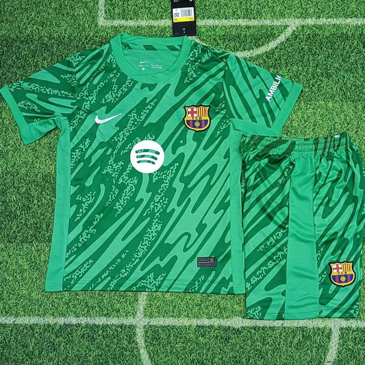 2024/25 Barcelona Goalkeeper Short Sleeve Jersey for Kids