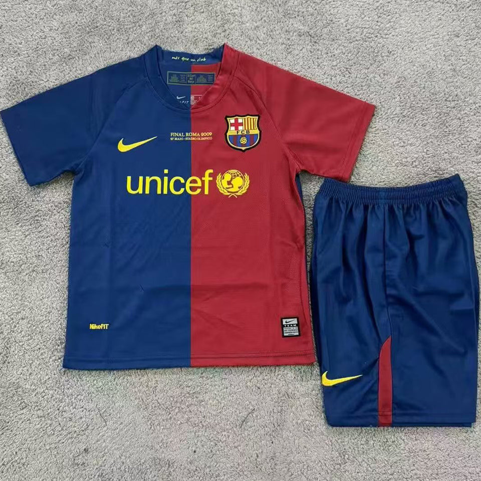 2008/09 Barcelona Home Short Sleeve Retro Kids Jersey