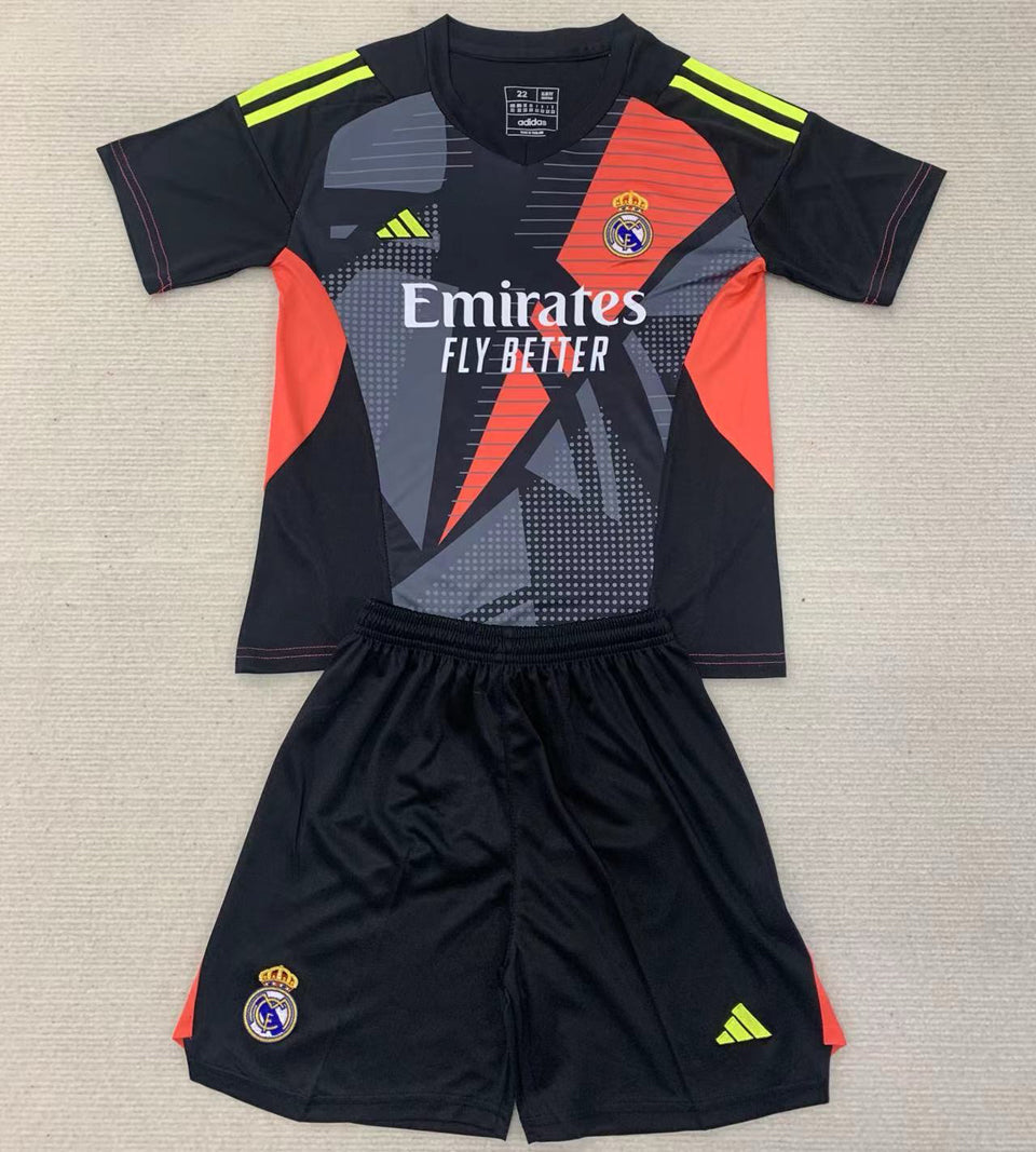 2024/25 Real Madrid Goalkeeper Short Sleeve Jersey for Kids
