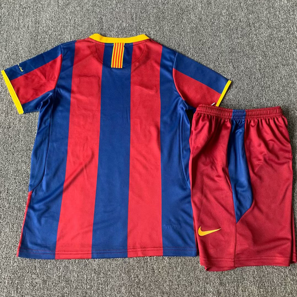 2010/11 Barcelona Home Short Sleeve Retro Kids Jersey