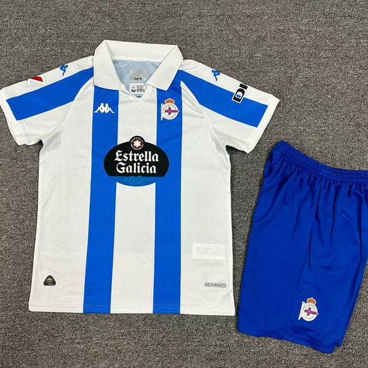 2024/25 Deportivo La Coruna Home Short Sleeve Kids Jersey
