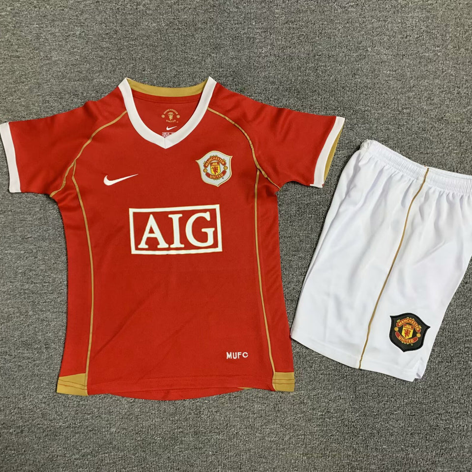 2006/07 Manchester United Home Short Sleeve Retro Kids Jersey