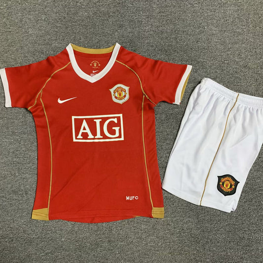 2006/07 Manchester United Home Short Sleeve Retro Kids Jersey