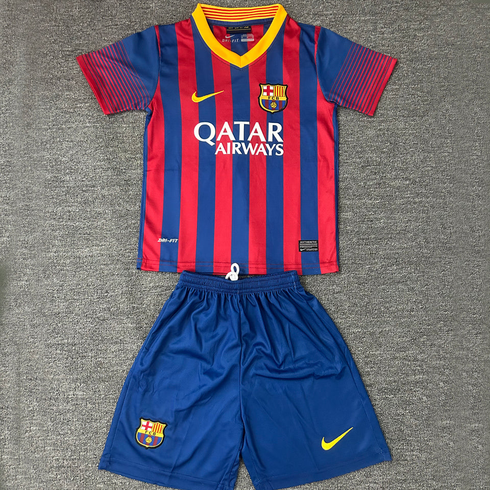 2013/14 Barcelona Home Short Sleeve Retro Kids Jersey