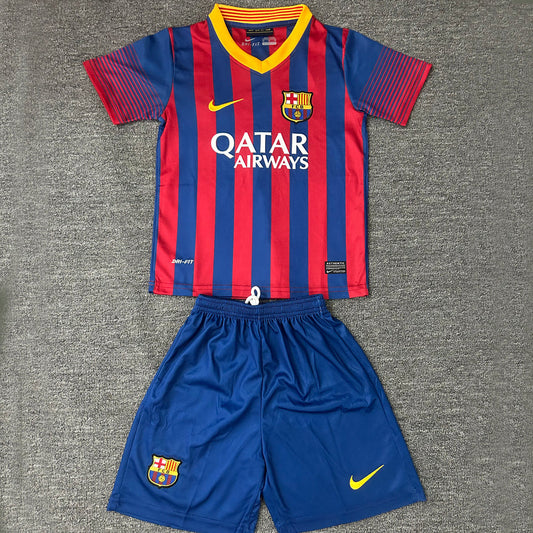 2013/14 Barcelona Home Short Sleeve Retro Kids Jersey