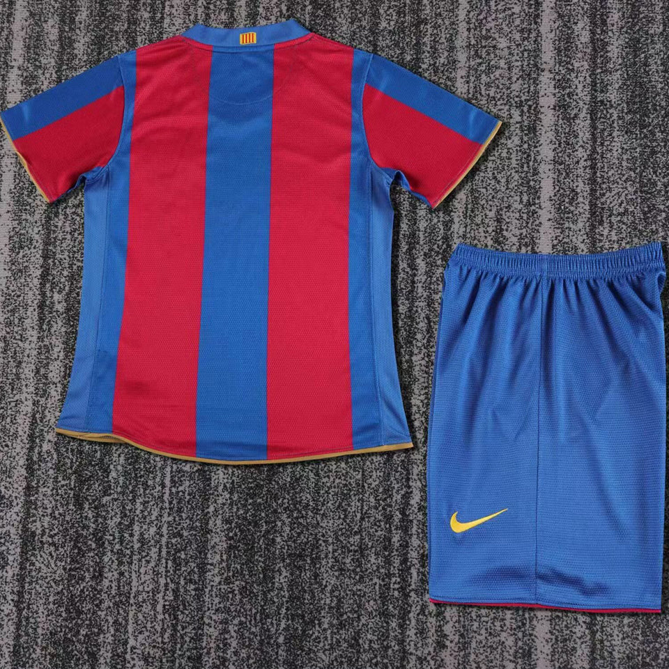 2007/08 Barcelona Home Short Sleeve Retro Kids Jersey