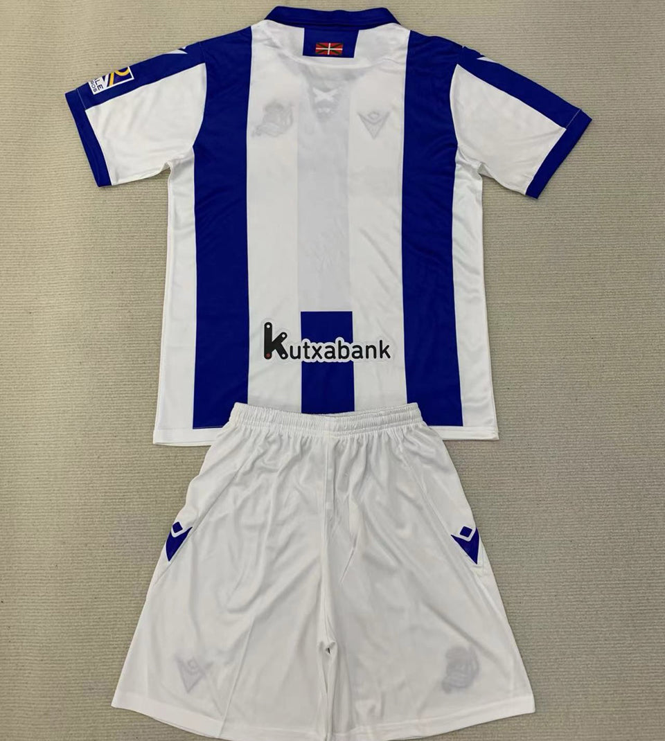 2024/25 Real Sociedad Home Short Sleeve Jersey for Kids