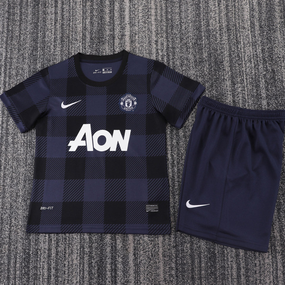 2013/14 Manchester United Away Short Sleeve Retro Kids Jersey