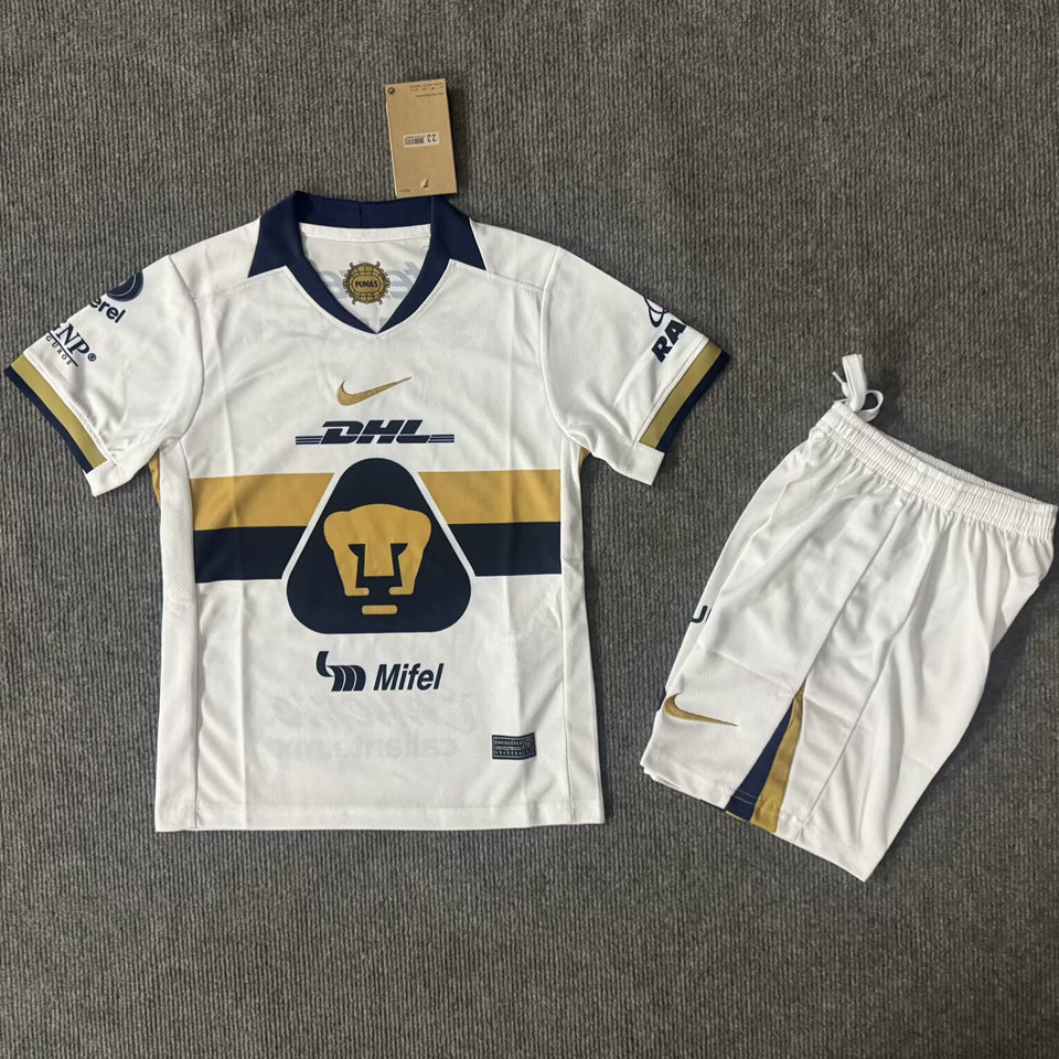 2025/26 Pumas UNAM Home Short Sleeve Jersey for Kids