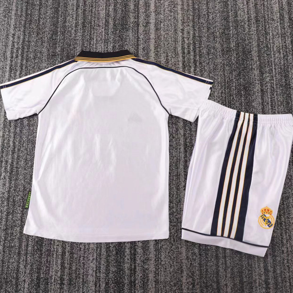 1998/2000 Real Madrid Home Short Sleeve Retro Kids Jersey