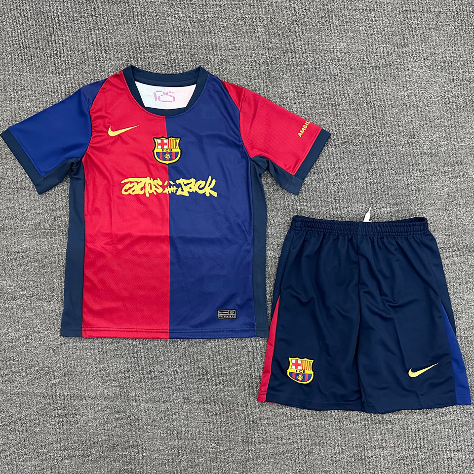2024/25 Barcelona Home Short Sleeve Jersey for Kids