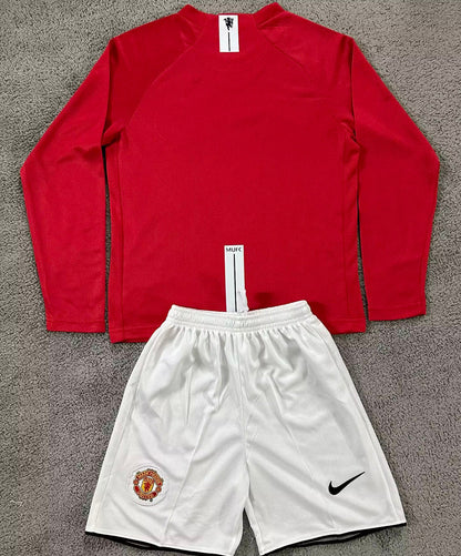 2007/08 Manchester United Home Long Sleeve Retro Kids Jersey