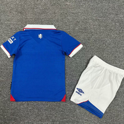 2025/26 Glasgow Rangers Home Short Sleeve Kids Jersey