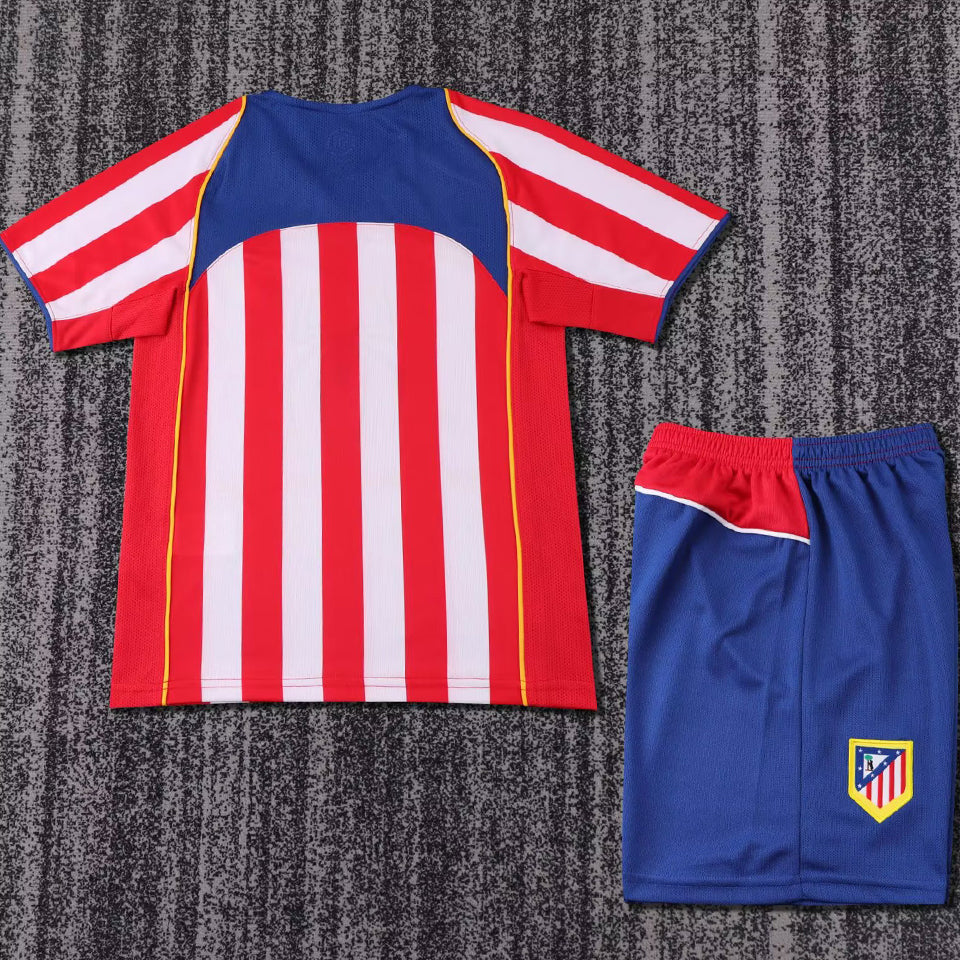 2004/05 Atletico Madrid Home Short Sleeve Retro Kids Jersey