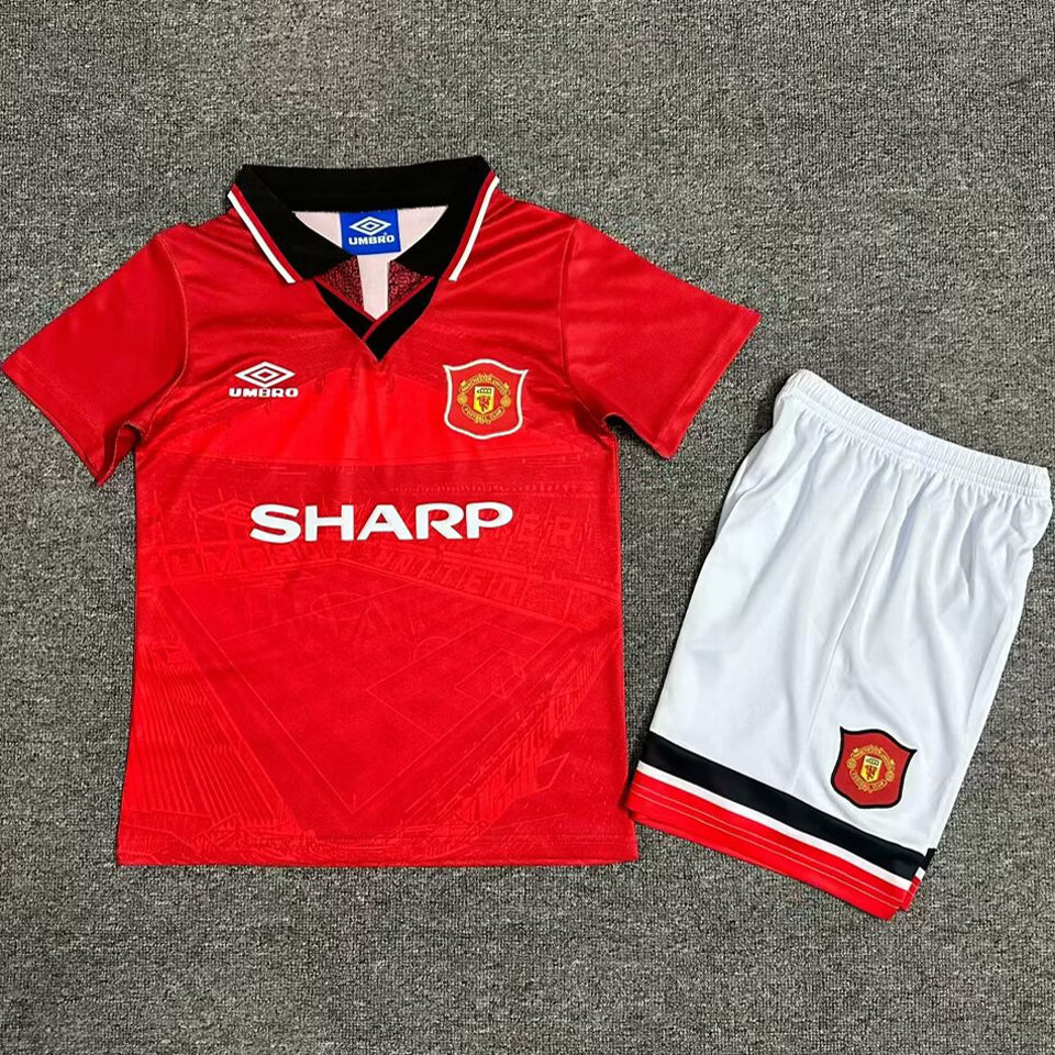 1994/96 Manchester United Home Short Sleeve Retro Kids Jersey