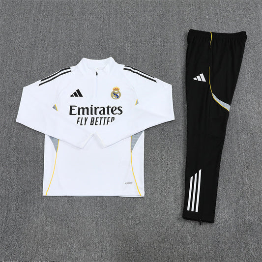 2025/2026 Real Madrid White and Black Tracksuit