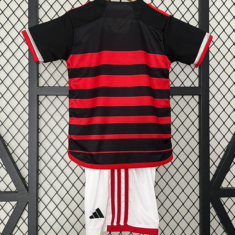 2024/25 Flamengo Home Short Sleeve Jersey for Kids