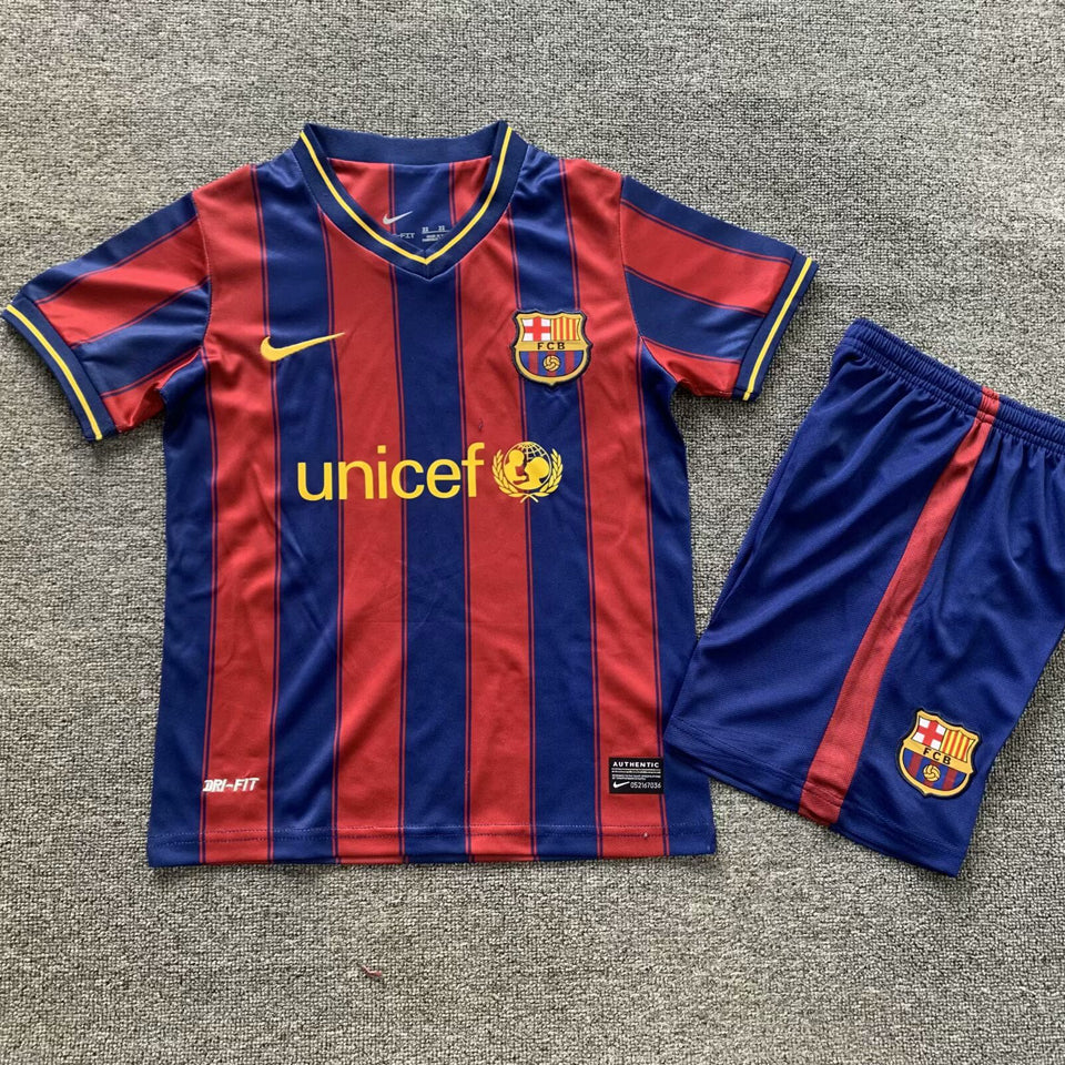 2009/10 Barcelona Home Short Sleeve Retro Kids Jersey