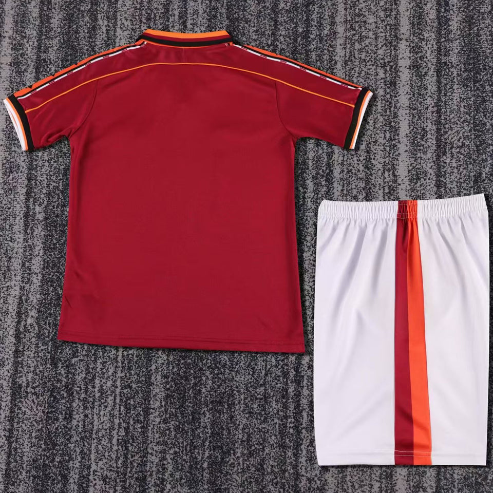 1998/99 Roma Home Short Sleeve Retro Kids Jersey