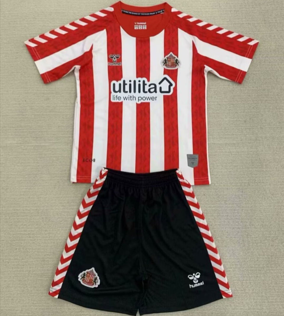 2024/25 Sunderland Home Short Sleeve Kids Jersey