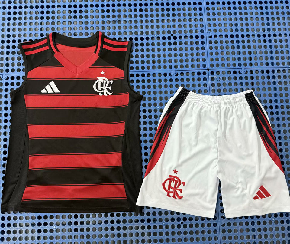 2025/26 Flamengo Home Short Sleeve Jersey for Kids