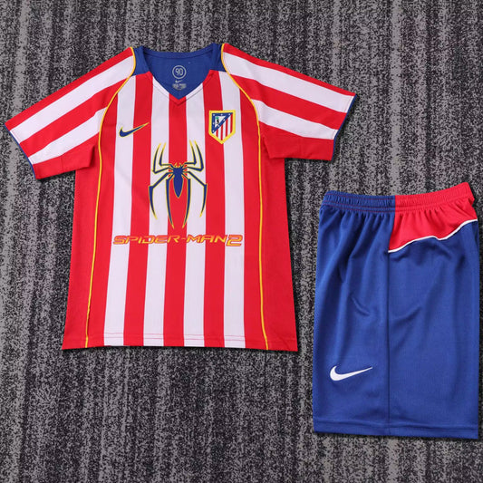 2004/05 Atletico Madrid Home Short Sleeve Retro Kids Jersey