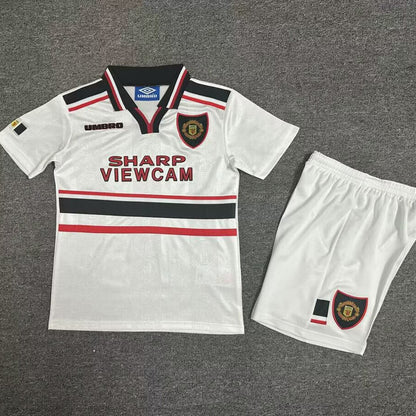 1998/99 Manchester United Away Short Sleeve Retro Kids Jersey