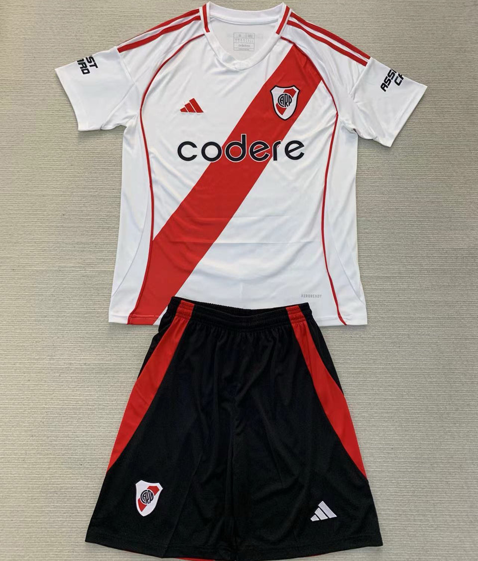 2024/25 River Plate Home Short Sleeve Jersey for Kids
