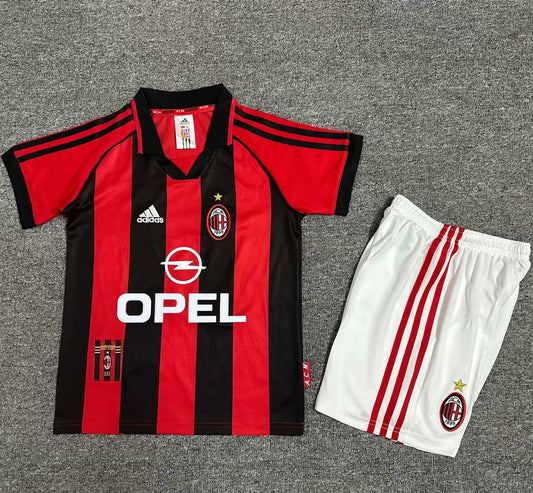 1998/99 AC Milan Home Short Sleeve Retro Kids Jersey