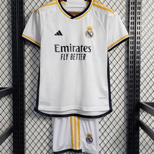 2023/24 Real Madrid Home Short Sleeve Jersey for Kids